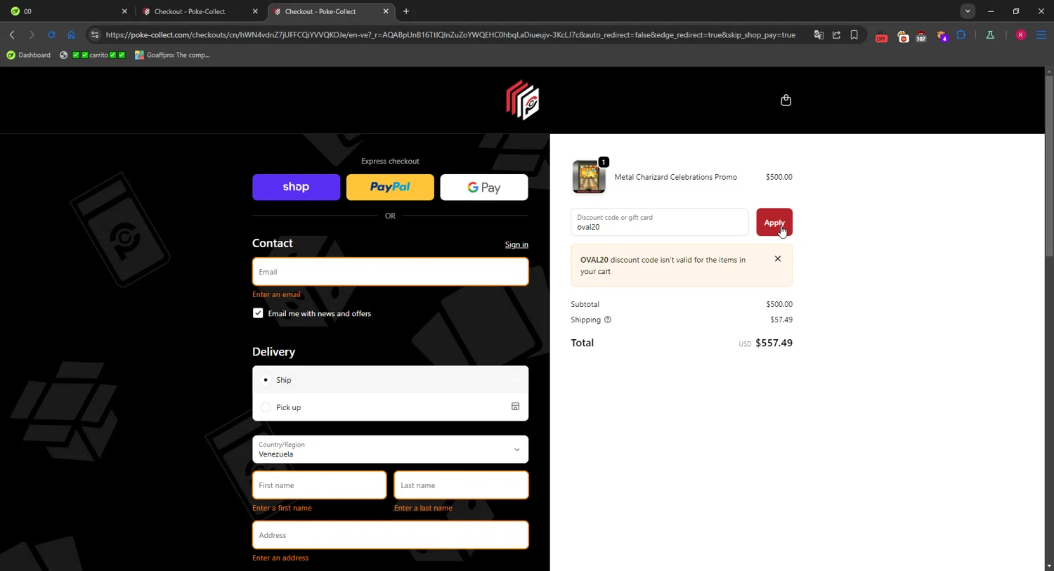 Poke Collect promo code screenshot showing code oval20 applied at Poke Collect checkout page. Uploaded by SimplyCodes community member RewardMaverick6941 on Nov 5, 2025