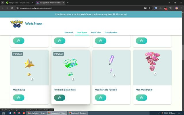 Pokemon GO checkout page showing Pokemon GO promo code box | Screenshot taken by SimplyCodes community member on Mar 5, 2025