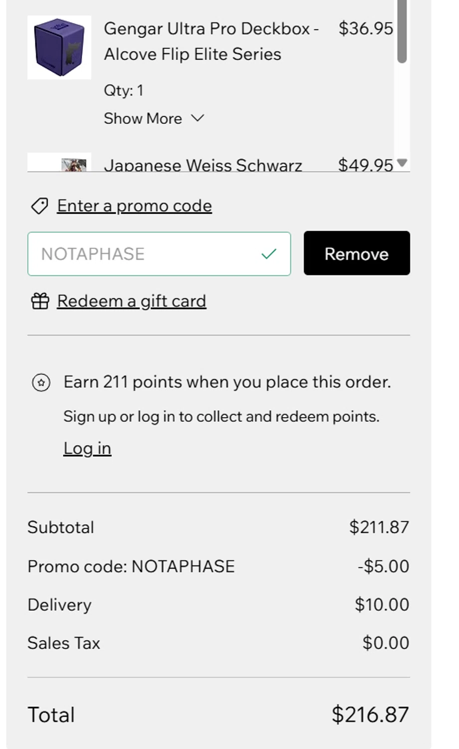 Pokene promo code screenshot showing code NOTAPHASE applied at Pokene checkout page. Uploaded by SimplyCodes community member Nohely on Sep 30, 2025