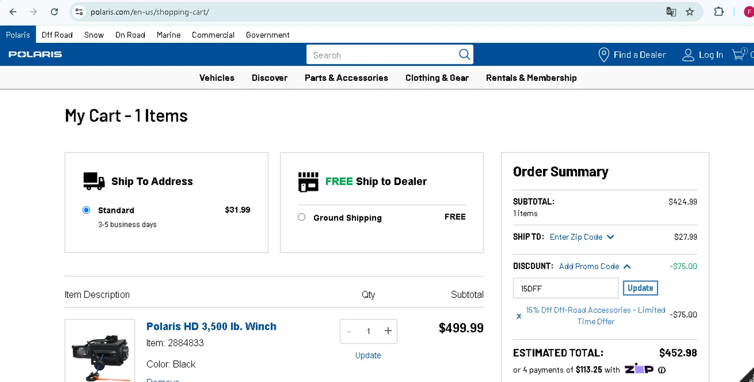 how to use Polaris coupons