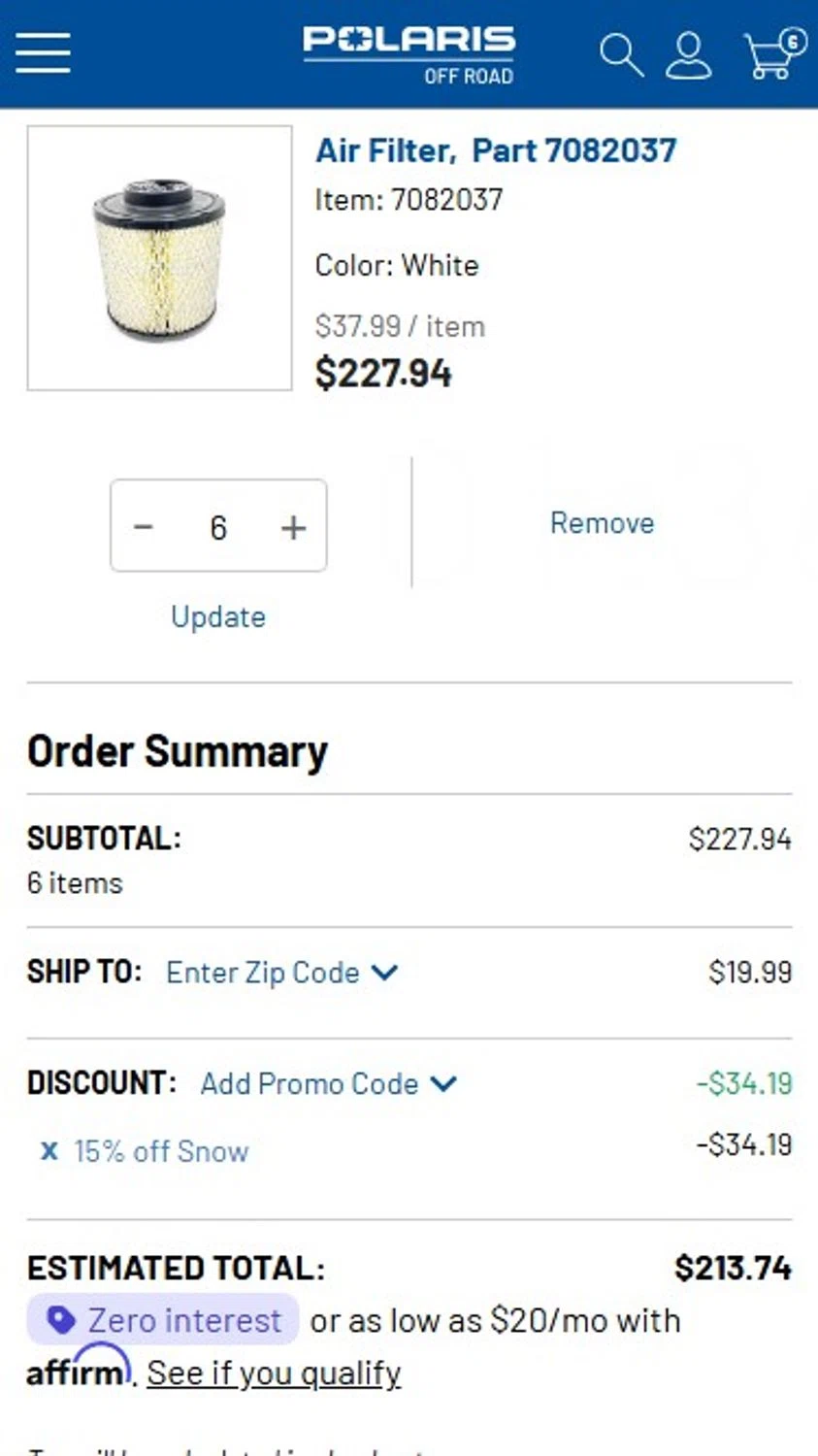 Polaris promo code screenshot showing code AMBASSADOR applied at Polaris checkout page. Uploaded by SimplyCodes community member RonaldoM32 on Feb 18, 2026