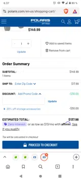 STORAGE coupon verification screenshot