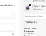 Polaroid coupon verification screenshot