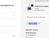 Polaroid coupon verification screenshot
