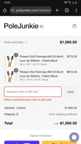 Pole Junkie coupon verification screenshot