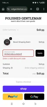 MONICABULANDAY coupon verification screenshot