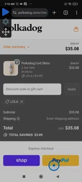 LOLA coupon verification screenshot