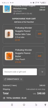 Sebastian10 coupon verification screenshot