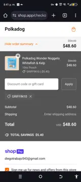 Griffin10 coupon verification screenshot
