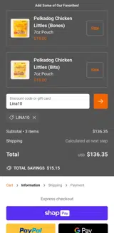 Lina10 coupon verification screenshot