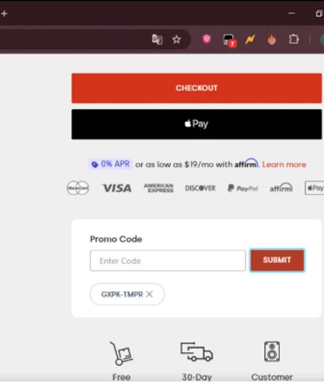 Polk Audio checkout page showing Polk Audio promo code box | Screenshot taken by SimplyCodes community member on Aug 15, 2025