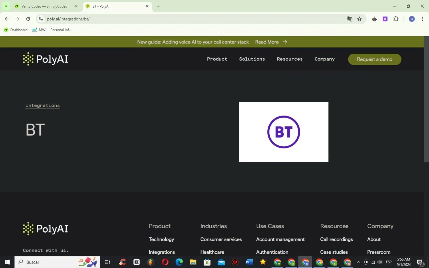 PolyAI checkout page showing PolyAI promo code box | Screenshot taken by SimplyCodes community member on May 1, 2024