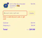 thanks coupon verification screenshot