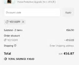 FALLSALE coupon verification screenshot