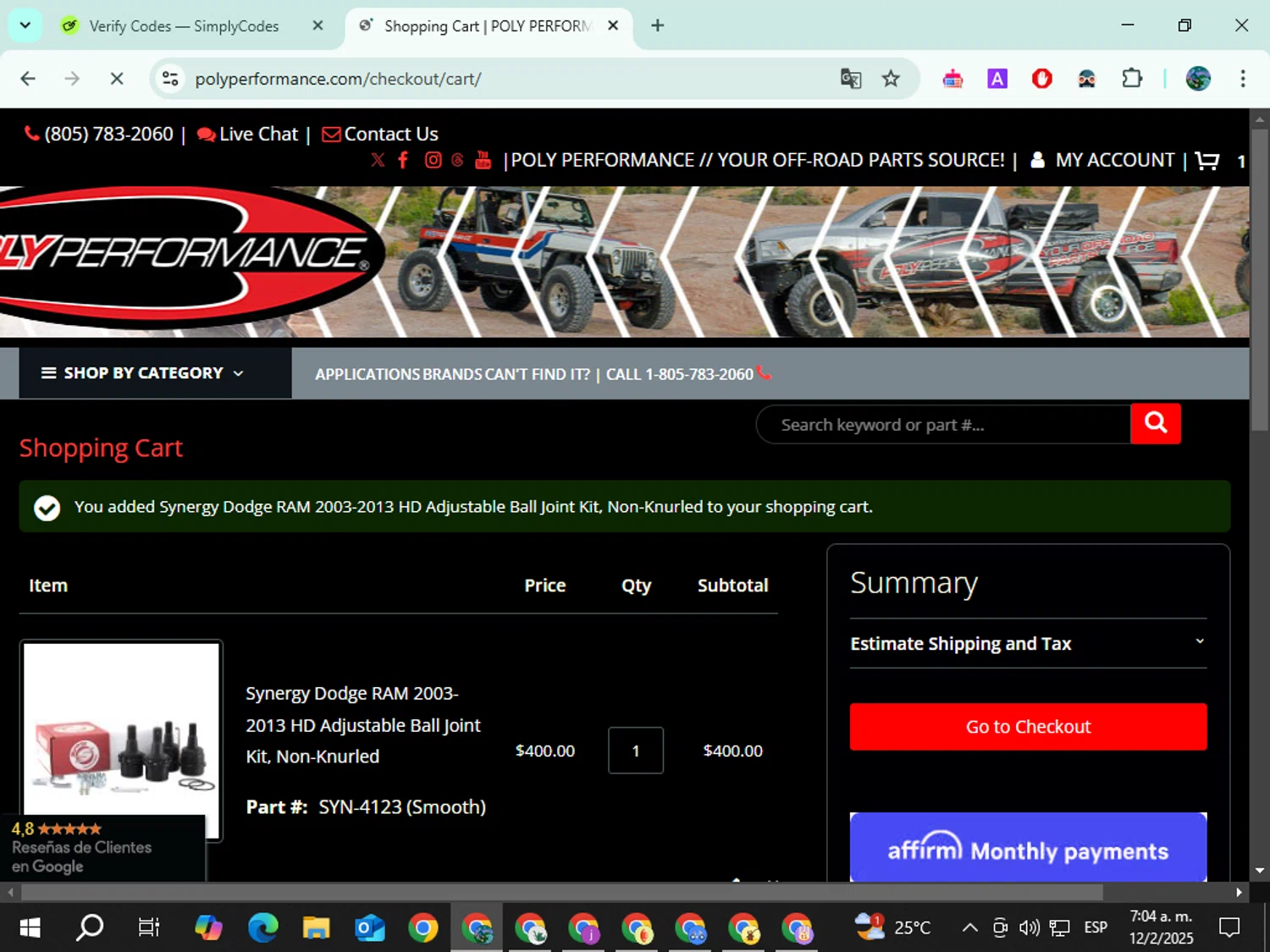Poly Performance discount code screenshot showing code NL10 applied at Poly Performance checkout page. Uploaded by SimplyCodes community member Mouzzzzzeeee on Feb 12, 2025
