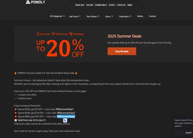 Pomoly checkout page showing Pomoly discount code box | Screenshot taken by SimplyCodes community member on Aug 2, 2025