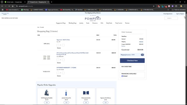 Pompeii3 checkout page showing Pompeii3 promo code box | Screenshot taken by SimplyCodes community member on Jul 21, 2025