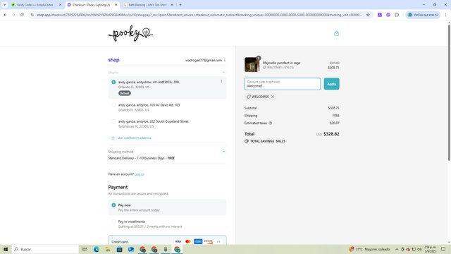 Pooky checkout page showing Pooky discount code box | Screenshot taken by SimplyCodes community member on Sep 3, 2025