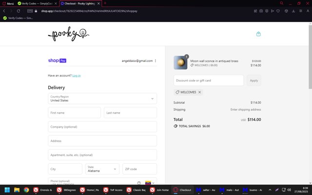 Pooky checkout page showing Pooky discount code box | Screenshot taken by SimplyCodes community member on Aug 27, 2025