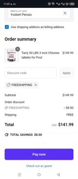 FREESHIPPING coupon verification screenshot