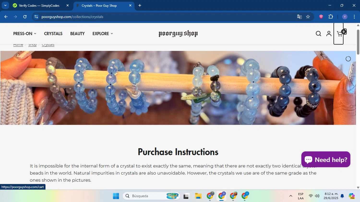Poor Guy Shop promo code screenshot showing code COMEBACK applied at Poor Guy Shop checkout page. Uploaded by SimplyCodes community member LiaGGG on Jun 29, 2025