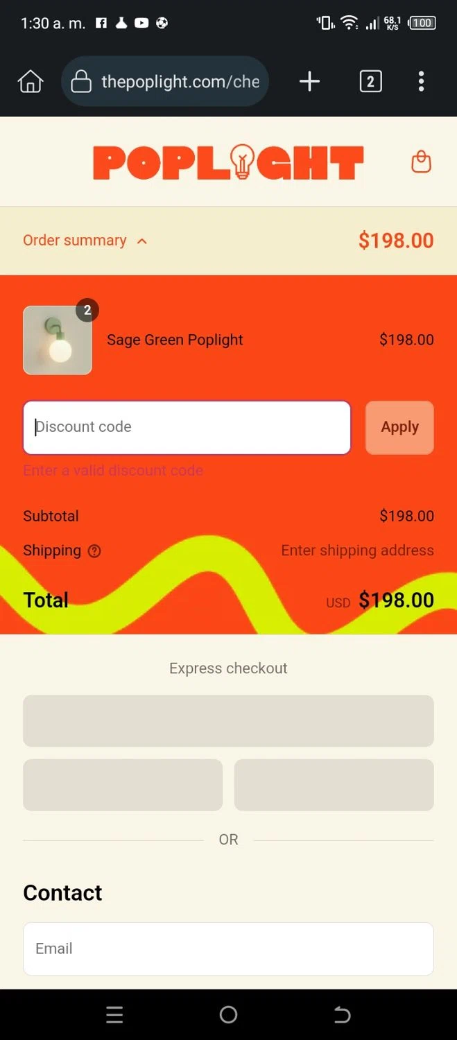 Poplight discount code screenshot showing code SIMPLYCODES15 applied at Poplight checkout page. Uploaded by SimplyCodes community member CleverSleuth6613 on May 2, 2025