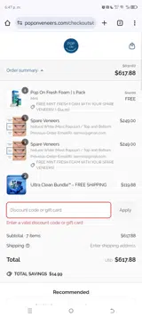 smile150 coupon verification screenshot
