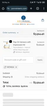 WOW20 coupon verification screenshot