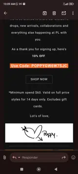 POPPYGW6W7SJC coupon verification screenshot