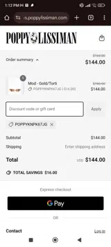 POPPYKNPK67JG coupon verification screenshot