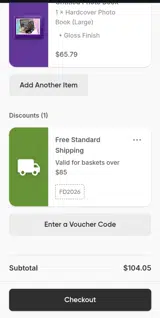 Popsa US coupon verification screenshot