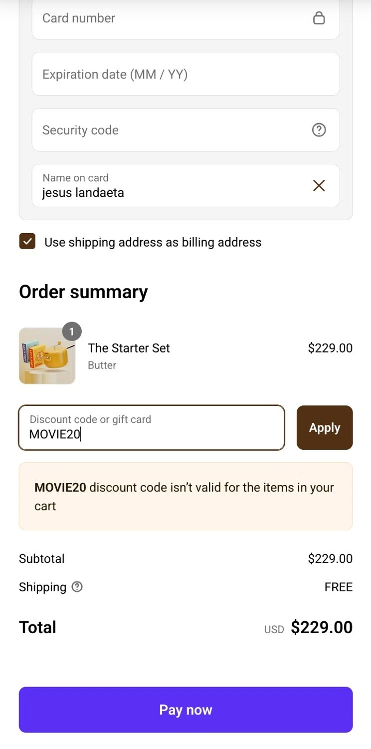 Popsmith coupon code screenshot showing code MOVIE20 applied at Popsmith checkout page. Uploaded by SimplyCodes community member JesusLand2004 on Apr 23, 2025