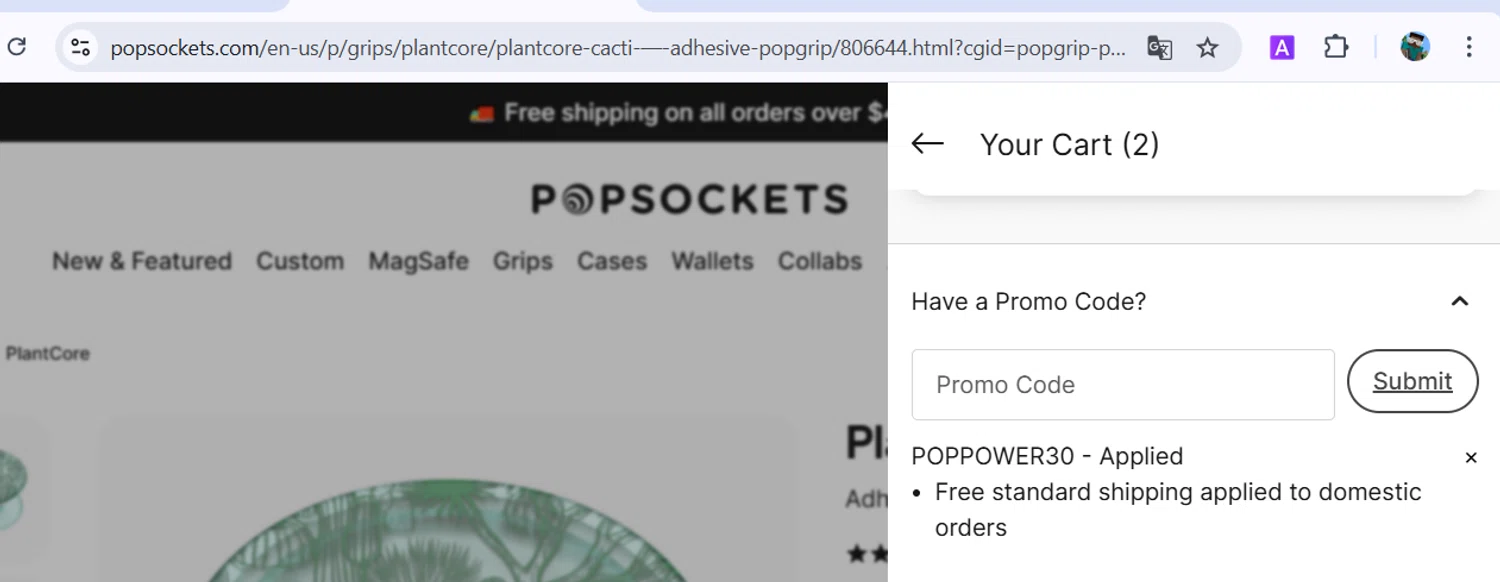 how to use PopSockets coupons
