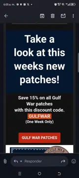 GULFWAR coupon verification screenshot