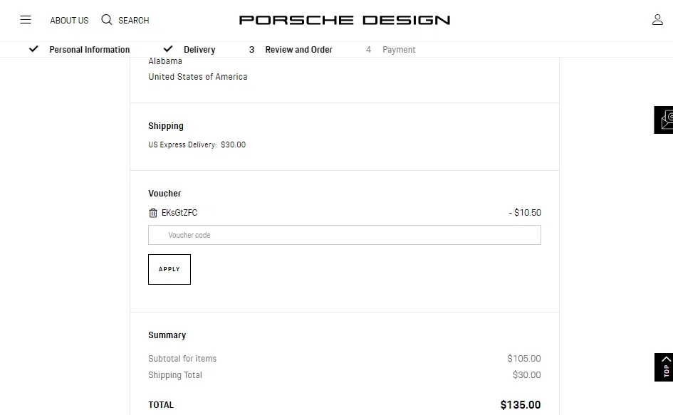 how to use Porsche Design coupons