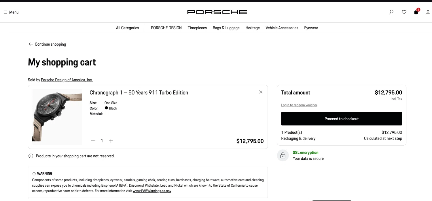 Porsche Design promo code screenshot showing code friends2025 applied at Porsche Design checkout page. Uploaded by SimplyCodes community member ELOIN777 on May 15, 2025