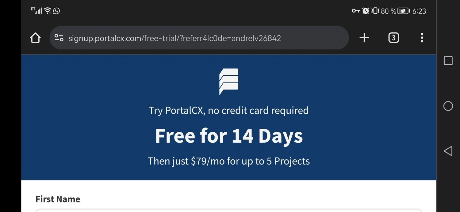 PortalCX checkout page showing PortalCX promo code box | Screenshot taken by SimplyCodes community member on Jul 3, 2024