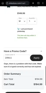 Portland Timbers coupon verification screenshot