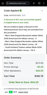 RAPIDSSTM26 coupon verification screenshot