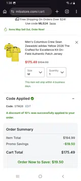 Portland Timbers coupon verification screenshot