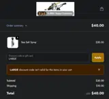LARGE coupon verification screenshot