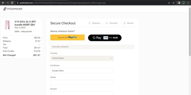 Poshmark checkout page showing Poshmark promo code box | Screenshot taken by SimplyCodes community member on Feb 20, 2023