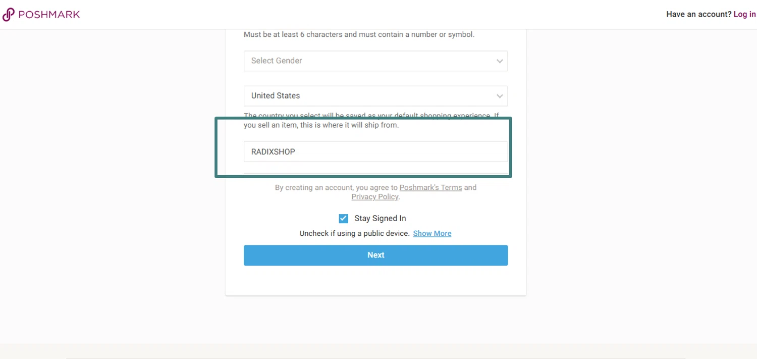 Poshmark promo code screenshot showing code RADIXSHOP applied at Poshmark checkout page. Uploaded by SimplyCodes community member Swiftdealz on Apr 20, 2025