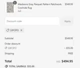 10FOPO coupon verification screenshot