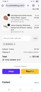 ALYSSA10 coupon verification screenshot