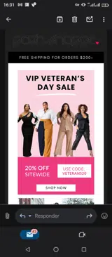 Veterans20 coupon verification screenshot