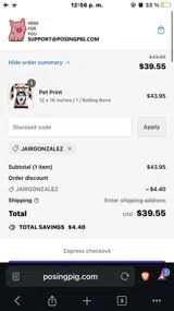 JAIRGONZALEZ coupon verification screenshot