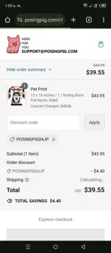 PosingPig04jp coupon verification screenshot
