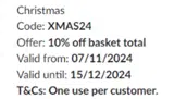 XMAS24 coupon verification screenshot