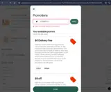Postmates coupon verification screenshot